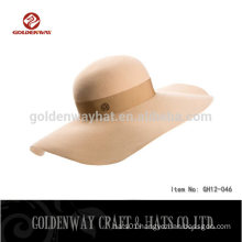 elegant ladies floppy hat for winter with beige color